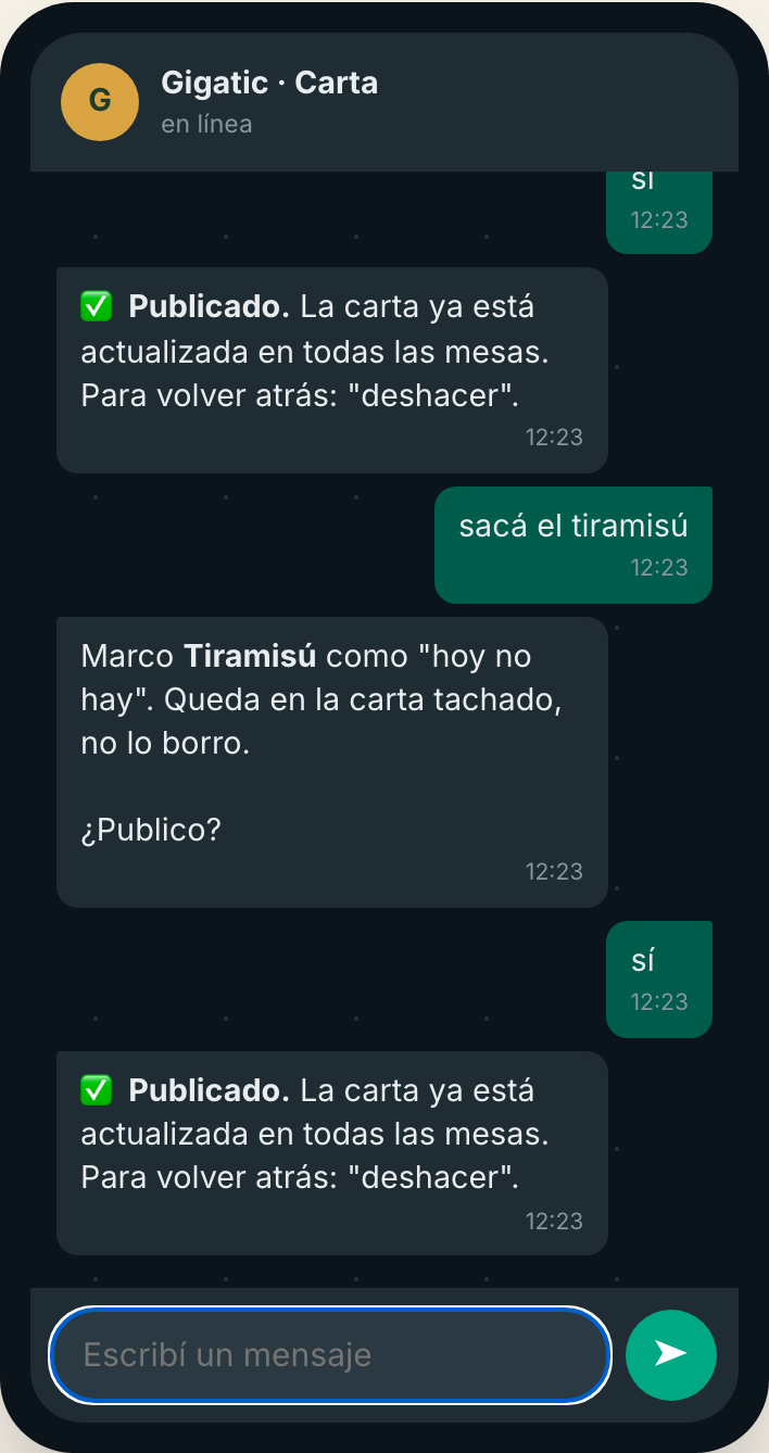 El dueño cambia precios por WhatsApp